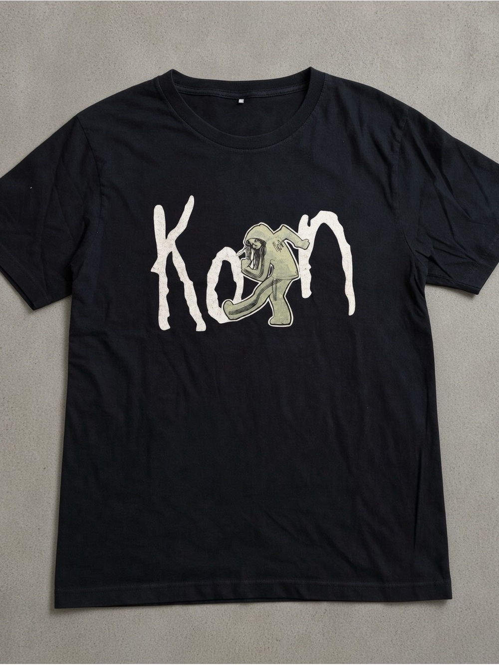 Gildan Black Short-Sleeve Tee with White Logo and Olive Character